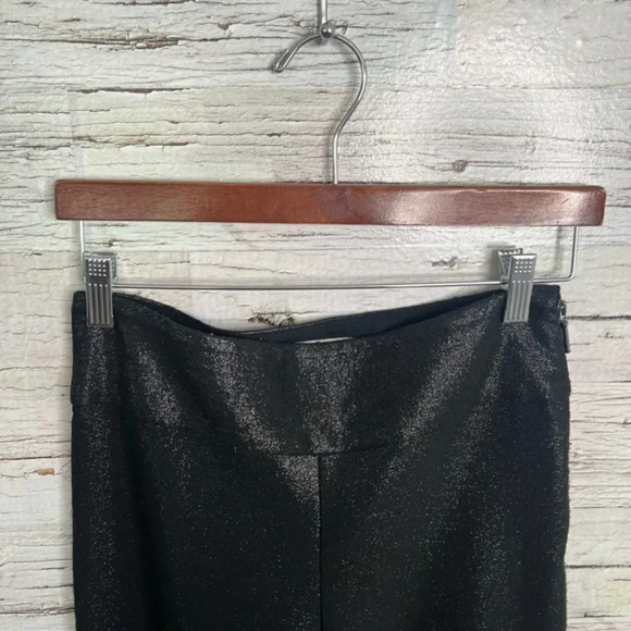 Artelier Nicole miller black sparkly flare pants bottoms size 2 - Picture 4 of 8